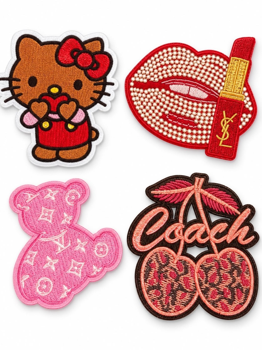 Coach Decorative Patch Set - Pink, Red, Brown, Gold